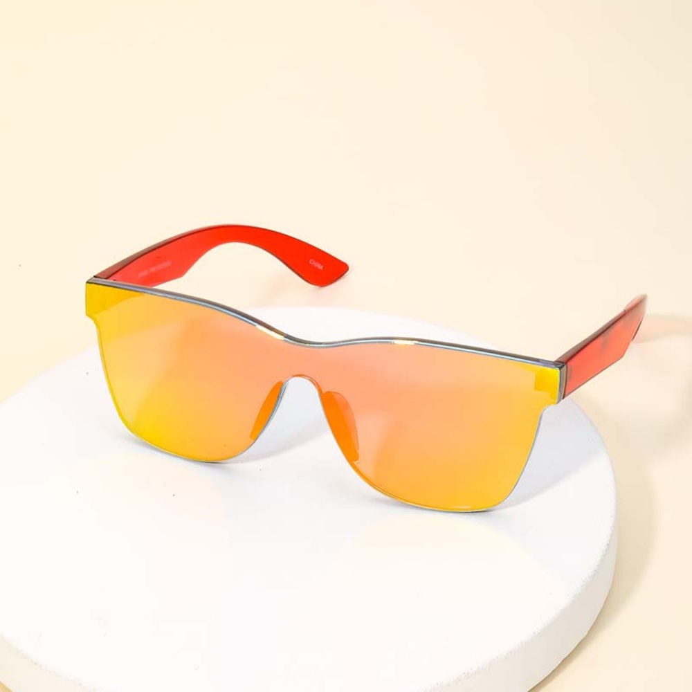 New Mirrored Shield Wayfarer Sunglasses in Orange